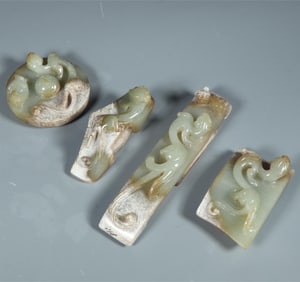 A beautiful set of ancient jade sword ornaments