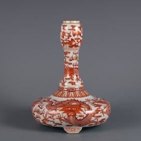 A piece of the Qianlong year of the Qing Dynasty alum red cloud dragon pattern official hat rack