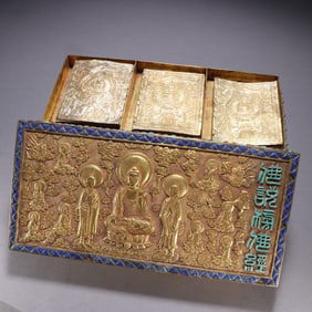 A set of silver-gilt scriptures from the Qing Dynasty