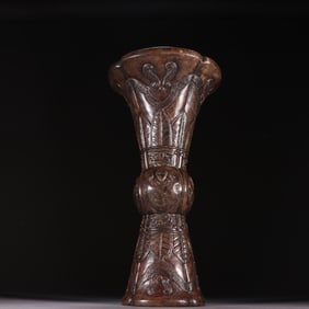 A piece of sunken banana leaf pattern flower goose from the Qing Dynasty