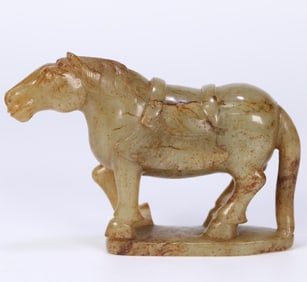 A beautiful Hetian jade horse ornament