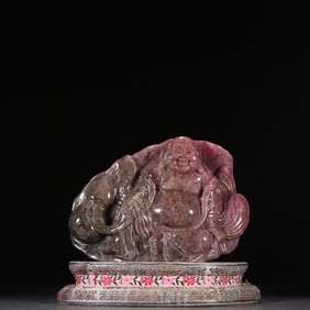 A tourmaline Maitreya ornament from the Qing Dynasty