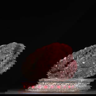 A tourmaline Maitreya ornament from the Qing Dynasty: Tourmaline Maitreya ornaments from the Qing Dynasty SIZE: H:10.5cm W:15cm W:870g (The Dimensions Of All Batches Are Manually Measured.If You Need More Detailed Information, Please Contact Our Customer