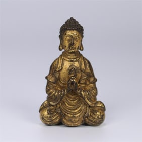 A beautiful bronze gilt Buddha of Shakyamuni