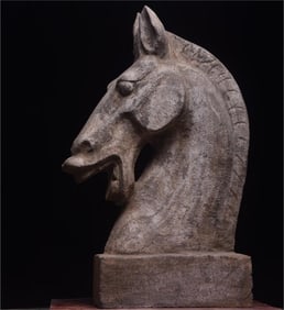 A beautiful bluestone horse head ornament