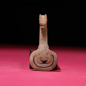 A fine Hetian seed cow head with hook