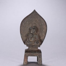 A bronze bench Buddha from the Song Dynasty