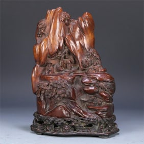 A Qing Dynasty Huanghuali character story Shanzi ornament