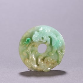 A piece of jade dragon from the Qing Dynasty