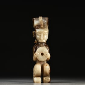 A delicate ornament of ancient jade figures