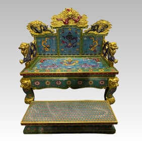 A fine copper tire hand-cloisonné enamel cloisonné (Kowloon Throne)