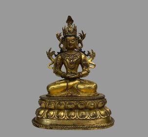 A fine copper gilt Infinite Life Buddha