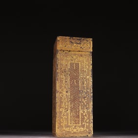 A set of copper gilt scripture scroll tape boxes of the Qing Dynasty