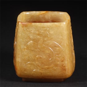 A beautiful Hetian jade four divine beast washing ornaments