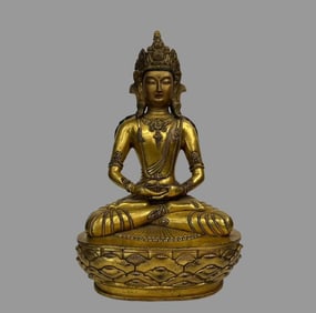 A fine copper gilt Infinite Life Buddha