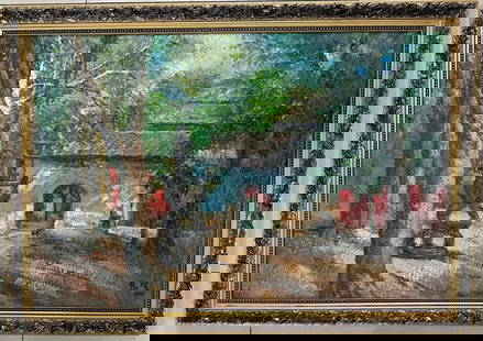 A beautiful oil painting of Xu Beihong: Exquisite oil painting by Xu Beihong Size: 60×90cm (The Dimensions Of All Batches Are Manually Measured.If You Need More Detailed Information, Please Contact Our Customer Service Before Bidding.)