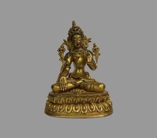 A fine copper-gilt white Tara