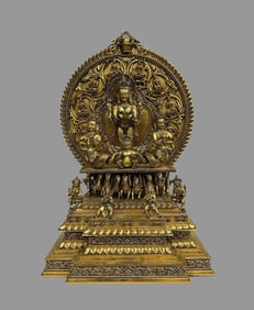 A fine copper-gilt sun god