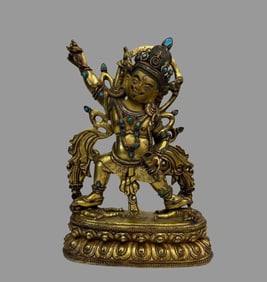 A fine copper-gilt diamond hand
