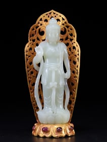A piece of exquisite Hetian jade Guanyin