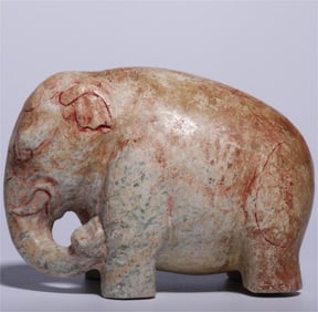 An ancient jade elephant ornament from the Ming Dynasty