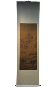A silk vertical scroll of Guo Xi of the Northern Song Dynasty