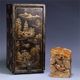 On the other hand, the Qing Dynasty Tian Huang Feng button four elephant pattern large seal
