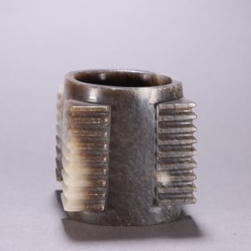 A piece of river milled jade cong of Qi family culture