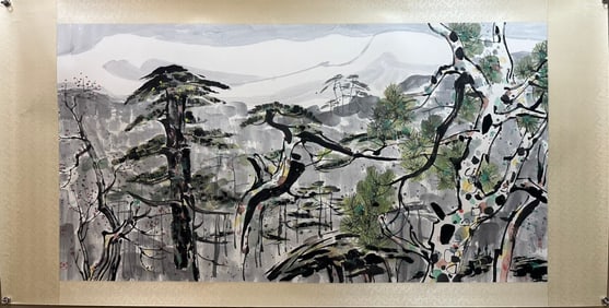 A color ink work by Wu Guanzhong