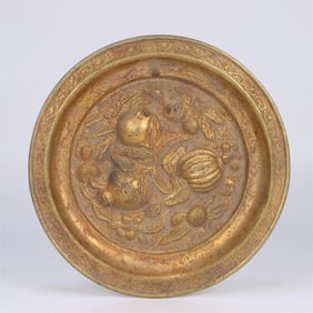 A fine copper gilt three plates