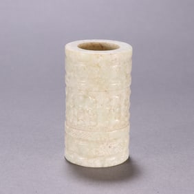 An ancient jade tube of the Han Dynasty