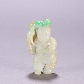 A jade bangs of the Qing Dynasty play golden toad carving