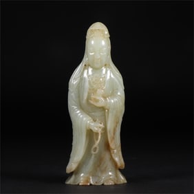 A beautiful Hetian jade Bodhisattva ornament