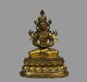 A fine copper gilt Infinite Life Buddha