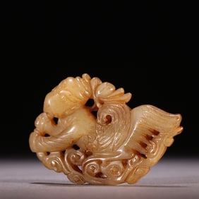 A piece of Hetian jade Garuda from the Qing Dynasty