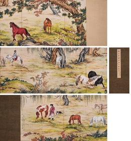 A book of ten horses of Lang Shiyi and the painting of the suburbs