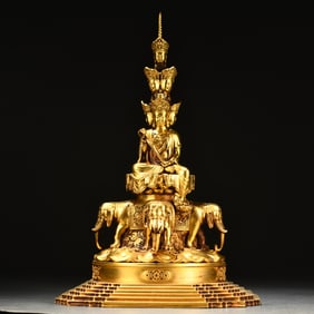 A bronze gilt ten-directional statue of the Ming Dynasty Yongle Year made in the Ming Dynasty
