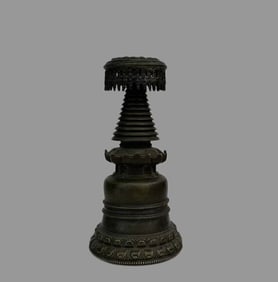 A fine alloy copper stupa is made