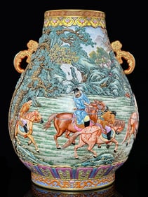 A pattern carved in the Qianlong period of the Qing Dynasty, depicting the five kings drunkenly