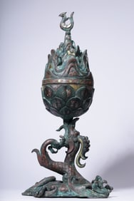 A bronze gold and silver inscription of the Ming Dynasty Panlong Boshan Furnace