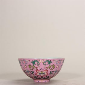 A small bowl of palace foundation rolled Taoist treasure flowers made in the Qianlong era of the