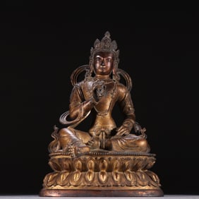 A copper gilt Bodhisattva of the Qing Dynasty
