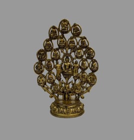 A finely gilt Buddha tree