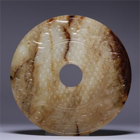 A piece of Hetian jade belt in the Ming Dynasty with a dragon pattern jade