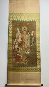 A silk book of the Ming Dynasty's Qiu Ying Arhat