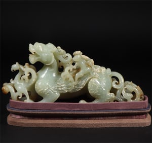 A beautiful Hetian jade hopkin Jackie Chan ornament