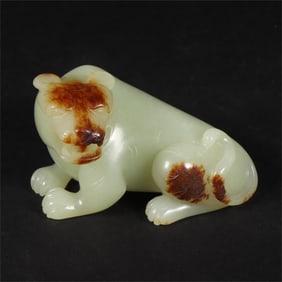 A Hetian jade pony ornament from the Qing Dynasty