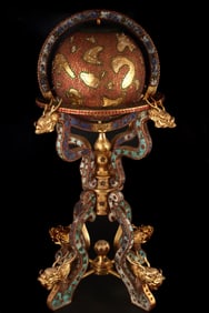 A copper-gilded gemstone globe from the Qing Dynasty