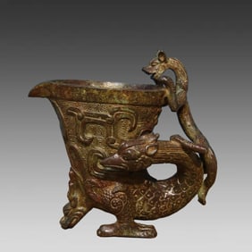 A beautiful bronze phoenix cup inscription