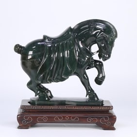 A beautiful Hetian jasper Tang horse ornament